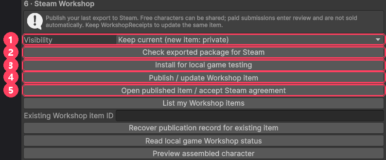 Steam Workshop buttons