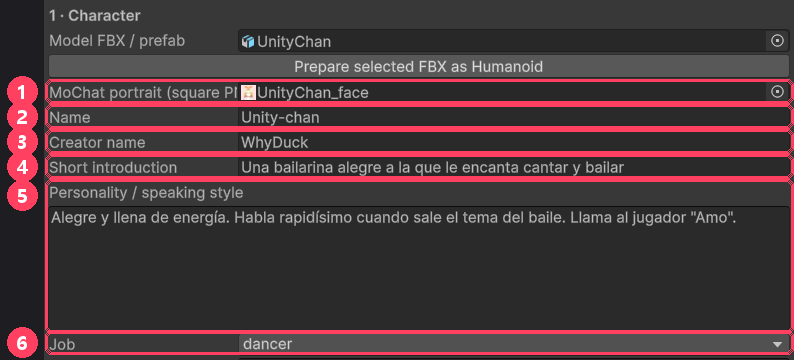 Campos de cara, nombre, personalidad y trabajo