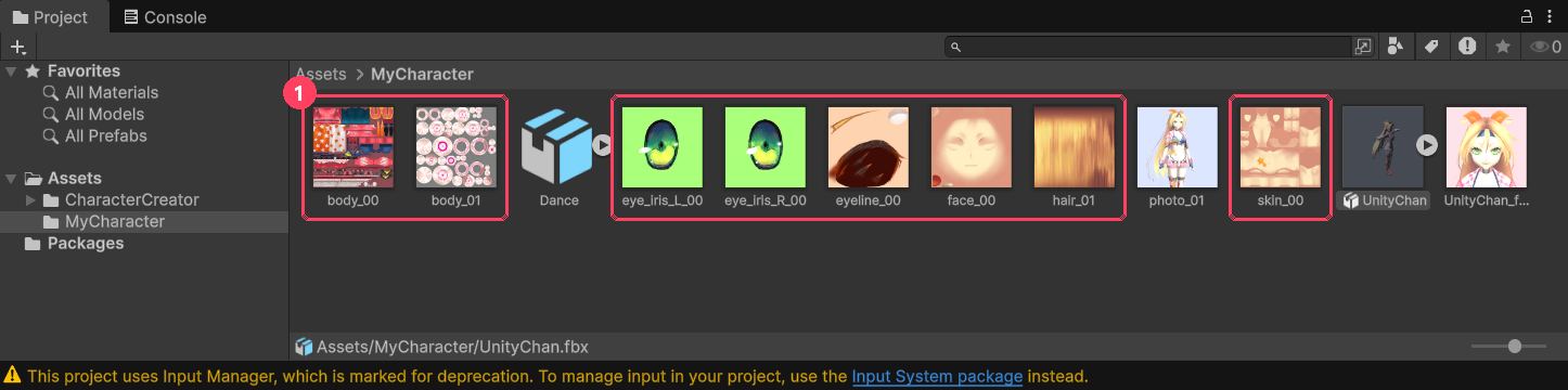 Extracted texture images in the folder