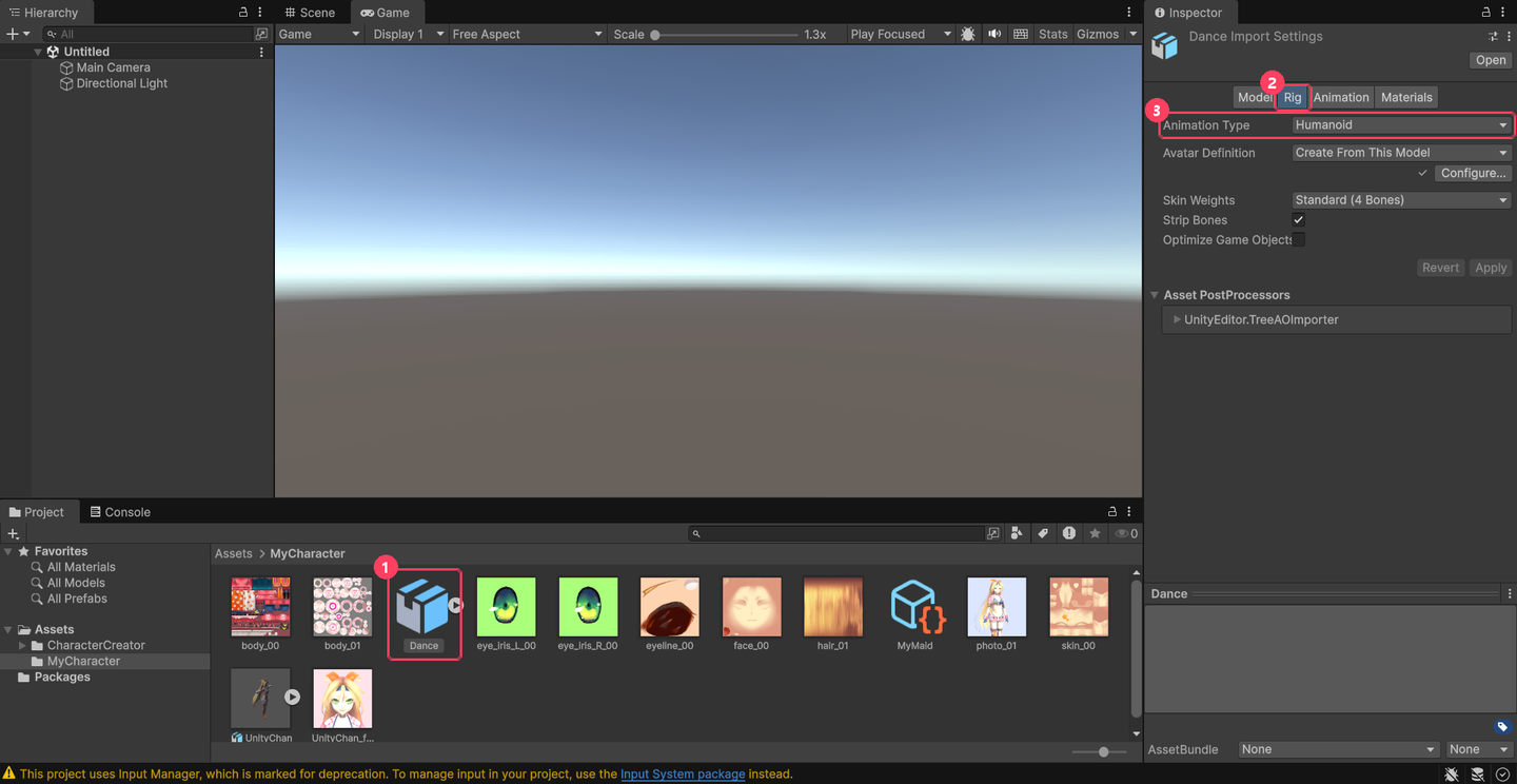 Setting a motion FBX’s Rig to Humanoid